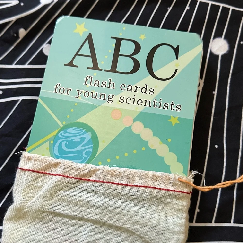 Nerdy Baby ABC’s Flash Cards for Young Scientists w/ Drawstring Pouch